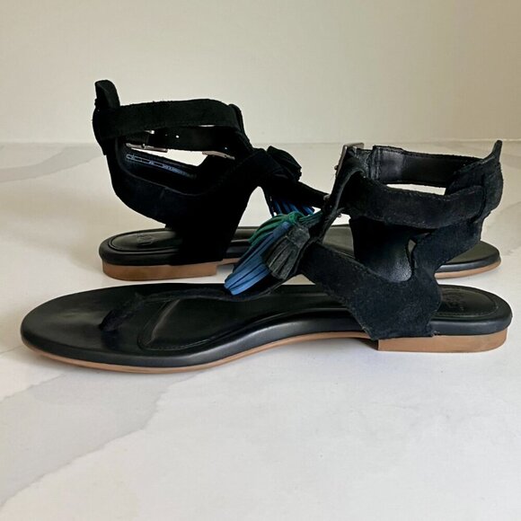UGG Lecia Black Leather and Suede Ankle Wrap Sandal Size 9 NWOT - Picture 8 of 16